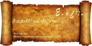 Egyházy Áron névjegykártya