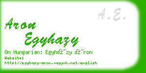 aron egyhazy business card